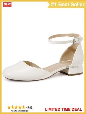 Ankis Women's 1 Inch Low Block Heel D'Orsay Closed Toe Dress Pump